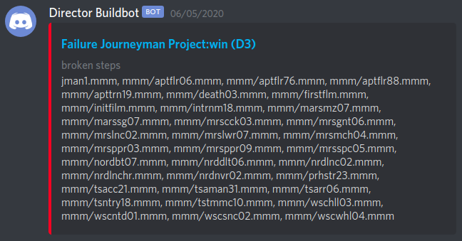 Lots of failed tests in the Journeyman Project