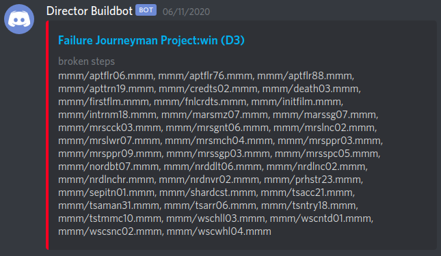 Many more failed tests in the Journeyman Project