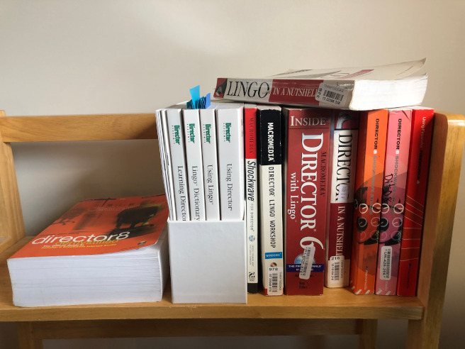 Shelf of Macromedia Director books